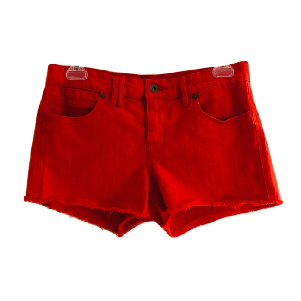 Madewell Red Denim Cut Off Shorts